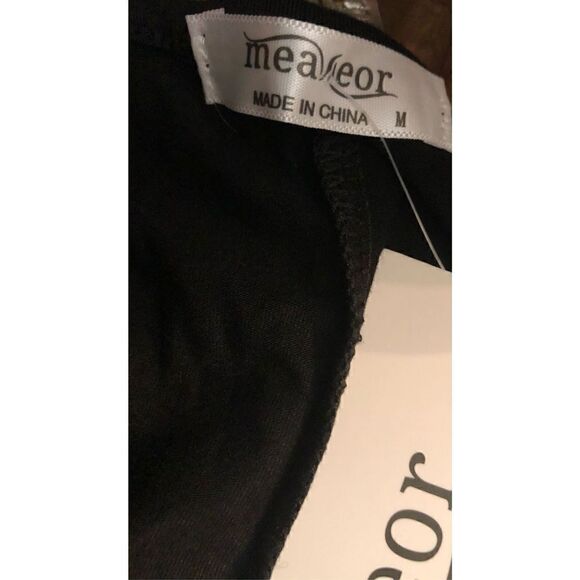Meaneor black shark bite hem cap sleeve scoop neck soft tunic Size M - Picture 10 of 10